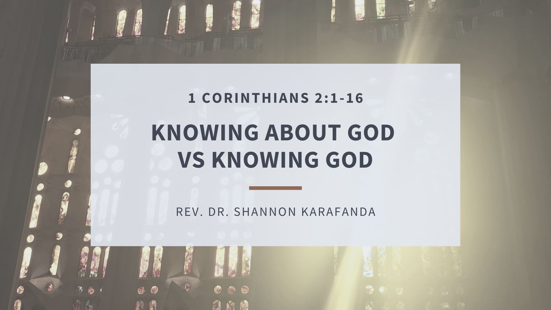 Knowing About God VS Knowing God